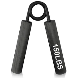 Heavy-Duty Adjustable Metal Hand Grip Strength Trainer and Forearm Exerciser (Black(150lbs))