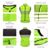 WOSAWE Men's Cycling Windbreaker Vest Lightweight Windproof Cycling Gilet Breathable Wind Coat Reflective 2