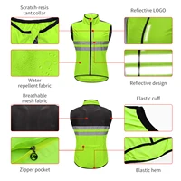 WOSAWE Men's Cycling Windbreaker Vest Lightweight Windproof Cycling Gilet Breathable Wind Coat Reflective 2