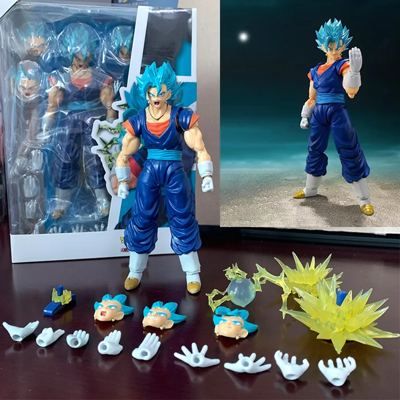 

Вегетарианский синий экшн-персонаж Dragon Ball Super Vegetto S.h. Игрушка для украшения стола из ПВХ Фиат шф супер сайян Бог аниме