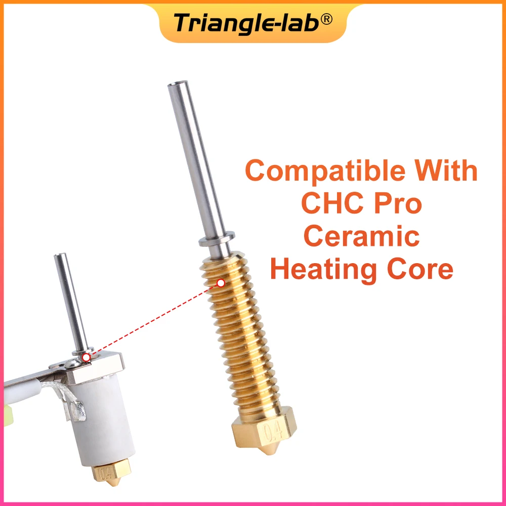 Trianglelab Tun Pro Bocal de Bronze Tudo-em-um Tun Vulcão Bocal para Chc Pro Kit Vulcão Bloco de Calor Td6 Td6s Hotend Impressora 3d - Imagem 6