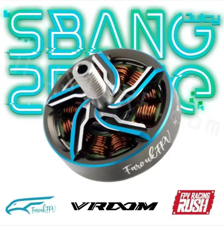 

Бесщеточный двигатель RUSHFPV Farouk FPV x VROOM 2505,5, кв 6S SBANG для 5-дюймового FPV радиоуправляемого дрона для фристайла