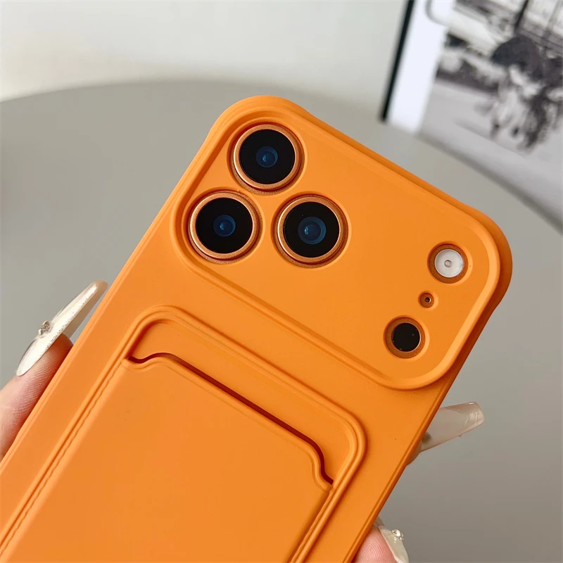 Vibrant Candy Color Shockproof Wallet-Style Silicone Phone Case