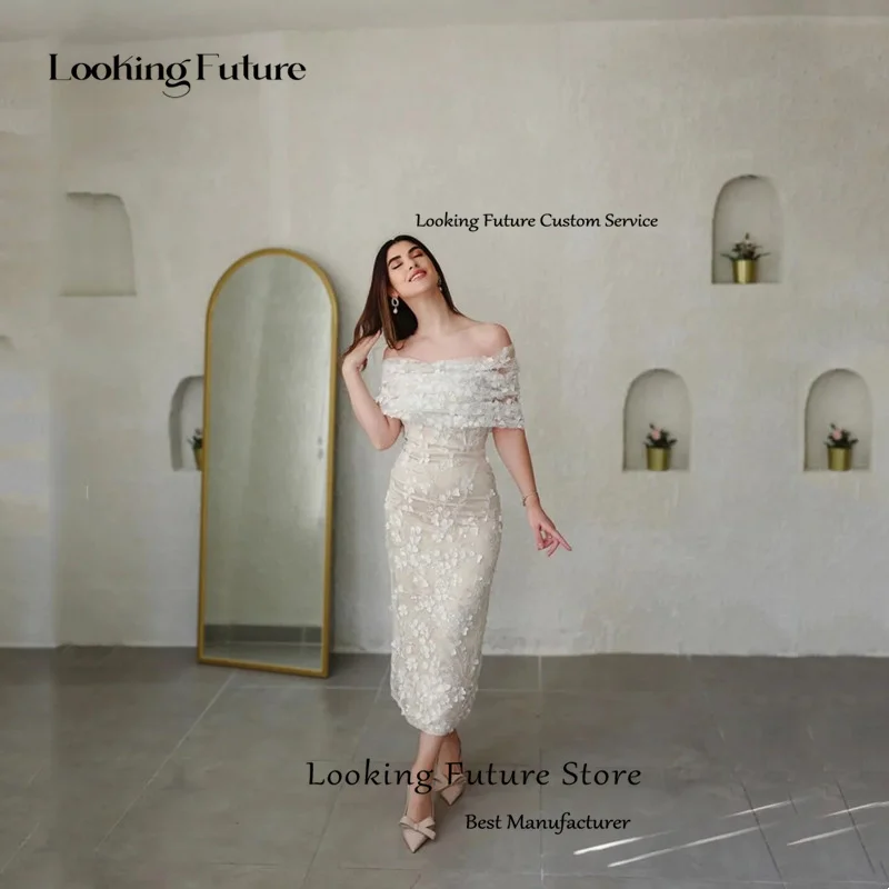 Modern Mermaid Lace Appliques Wedding Dress Elegant Boat Neck Sleeveless Pleated Off Shoulder Backless Short Gowns Customized 13 Sd0d34ff6d0d0443894f867a6ce9c3a7f8