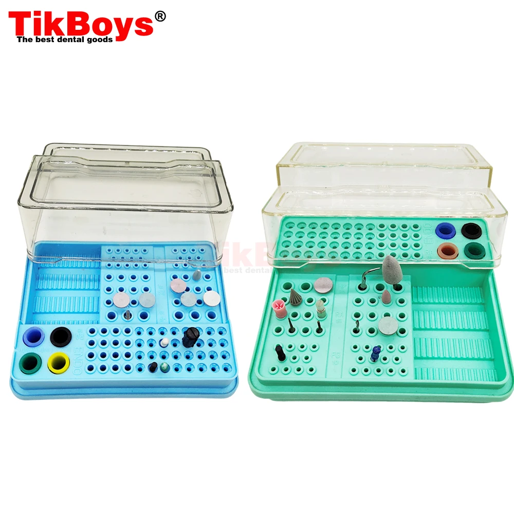 96 Holes Dental Endo Holder Box Carbide Burs Diamond Burs Drill