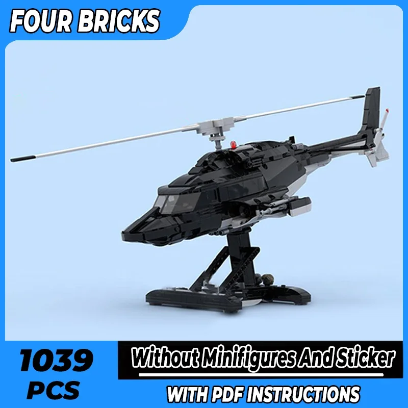 

Moc Building Bricks Military Model Special Ops Helicopter Air Wolf Technology Modular Blocks Gift Christmas Toy DIY Set Assembly