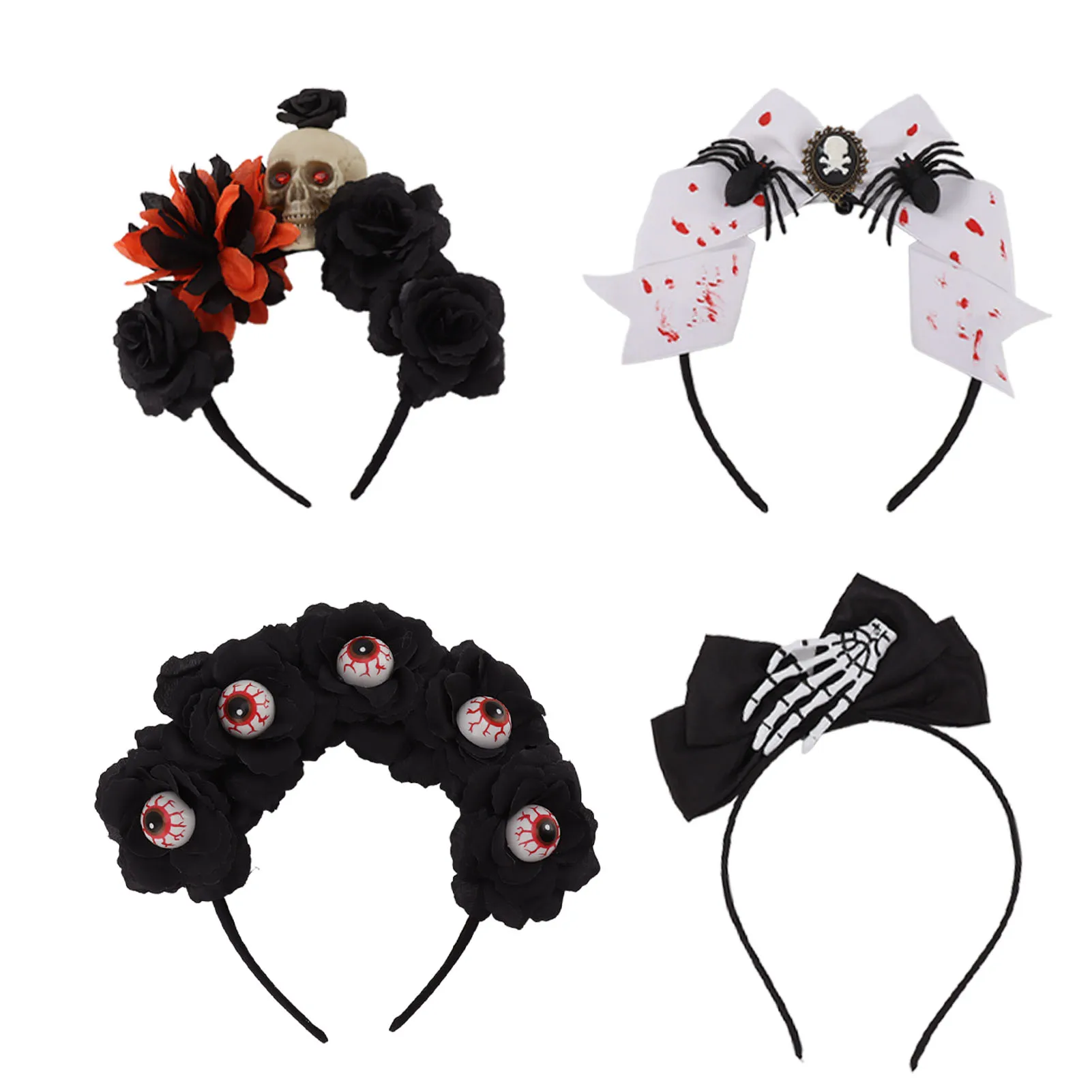 

Halloween Headband Lifelike Hand Skeleton Skull Mischief Scary Costume Decoration for Party