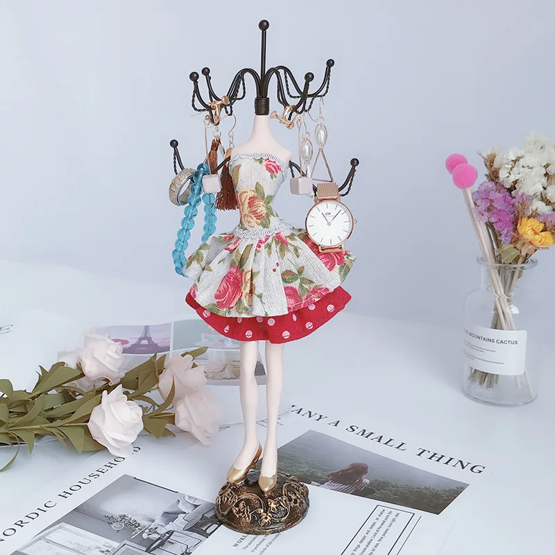 Resin Model Ring Earring Necklace Display Rack Hand Model High Heels Sofa Ring Display Stand Iron Princess Jewelry Props Display