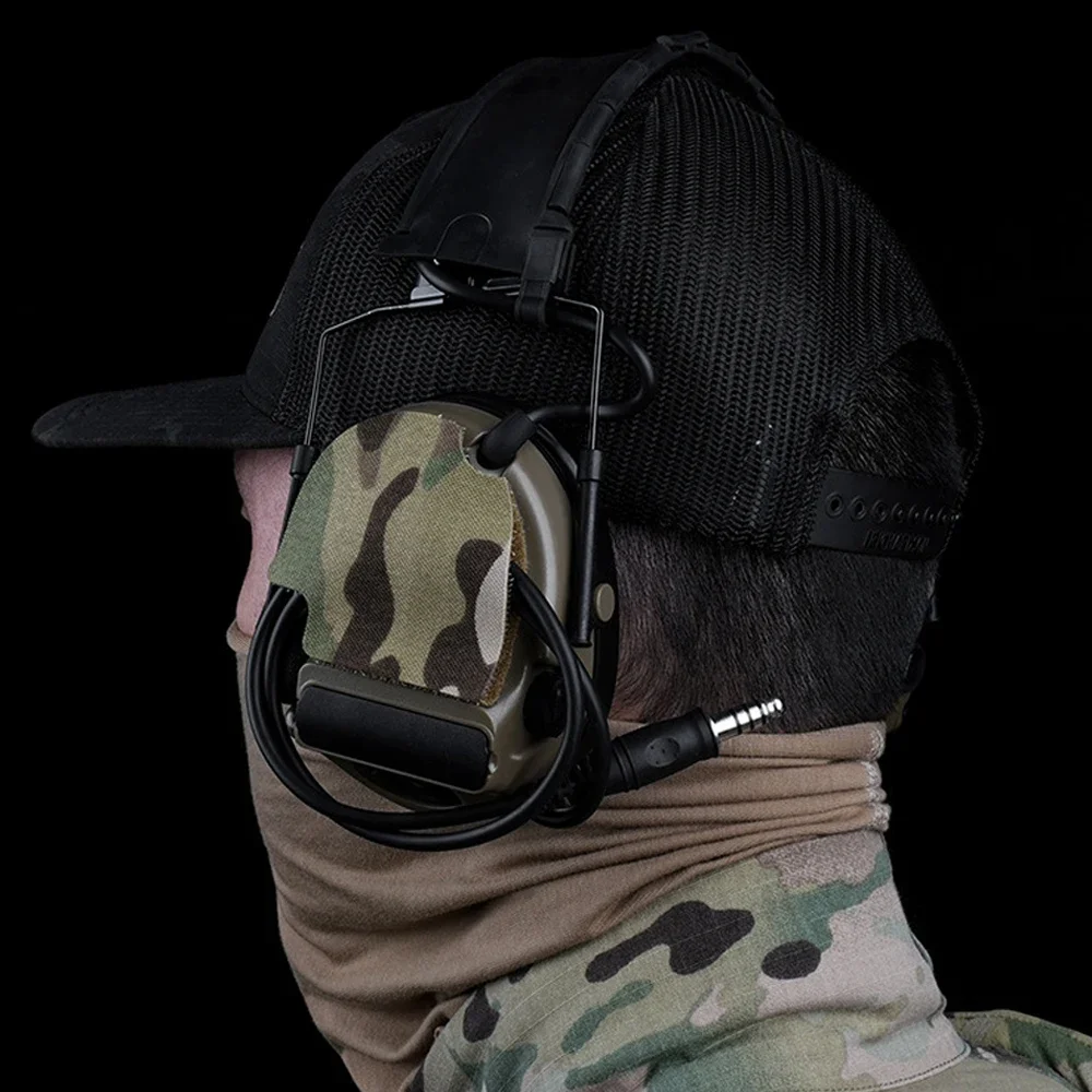 Tactical COMTAC Series Headset Magic Fastener Sticker 2-in-1 Patch for ComTac(ⅡⅢⅤⅥ) Hunting Shooting Noise Canceling Headphone