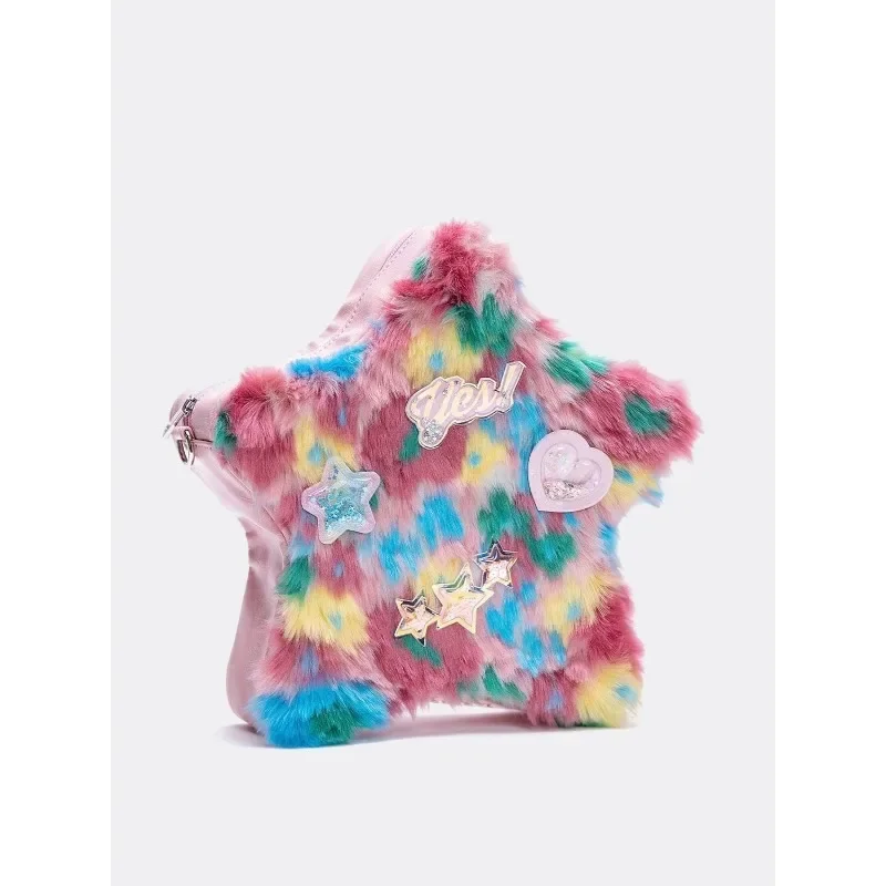 New Plush Shoulder Bag Women Shoulder Bags Vintage Oil Painting Large Capacity Commuter Tote Autumn and Winter Trend All-match