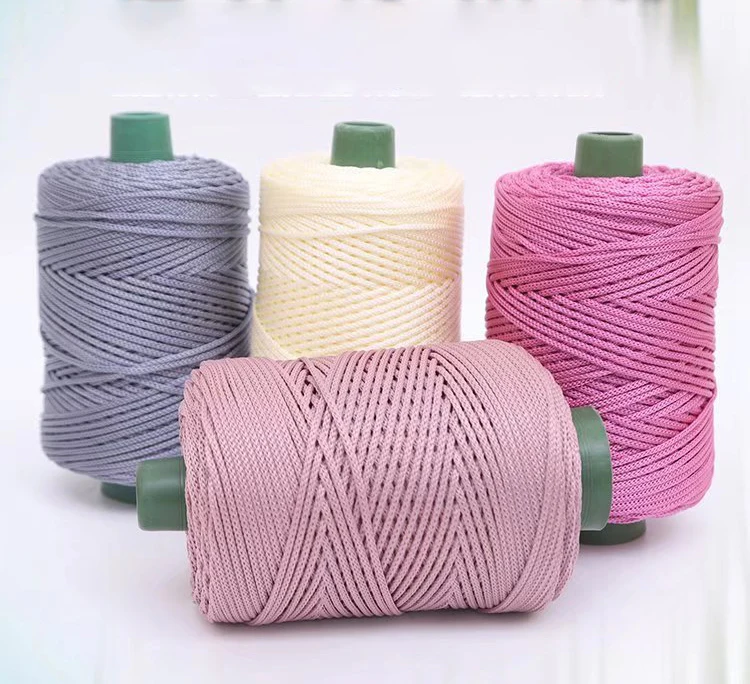 3mm farbige verdrehte gewebte Seil Hohl faden Handwerk dekorative DIY hand gefertigte Tasche Kordel zug Gürtel Zubehör Polypropylen faser – Detail 3