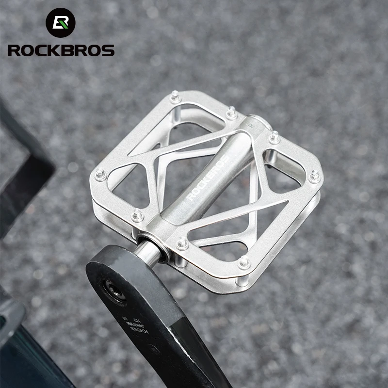 ROCKBROS Titanium Alloy Bike Pedals Ultralight Anti-slip Wide Pedal MTB Road Bike Stainless Steel Nails Cycling Accessories - Image 5