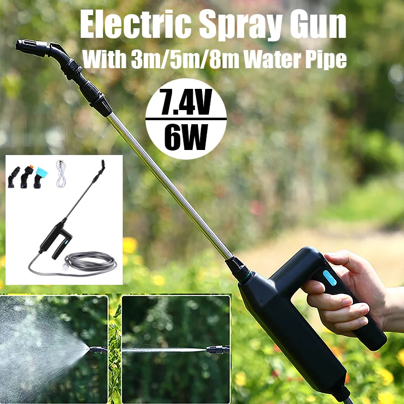 Nuova Pistola A Spruzzo Elettrica 7.4V Pistola A Spruzzo Ricaricabile Ad Alta Potenza Strumenti Di Irrigazione A Spruzzo Elettrico Portatile Retrattil
