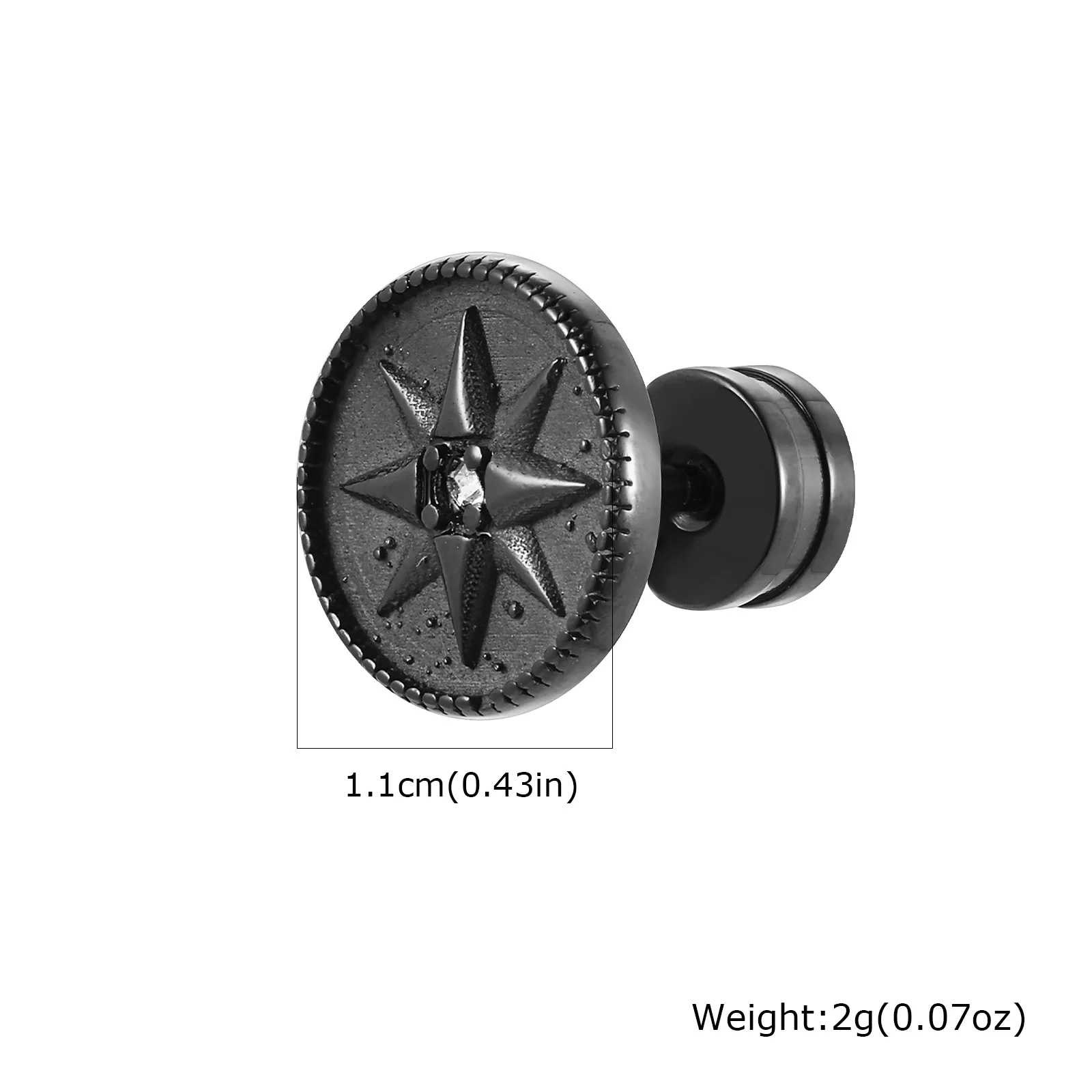 Vintage Gothic Norse Viking Stud Earrings for Men Boys, Rock Punk Runes Round Earrings, Fashion Piercing Jewelry Gift image 28