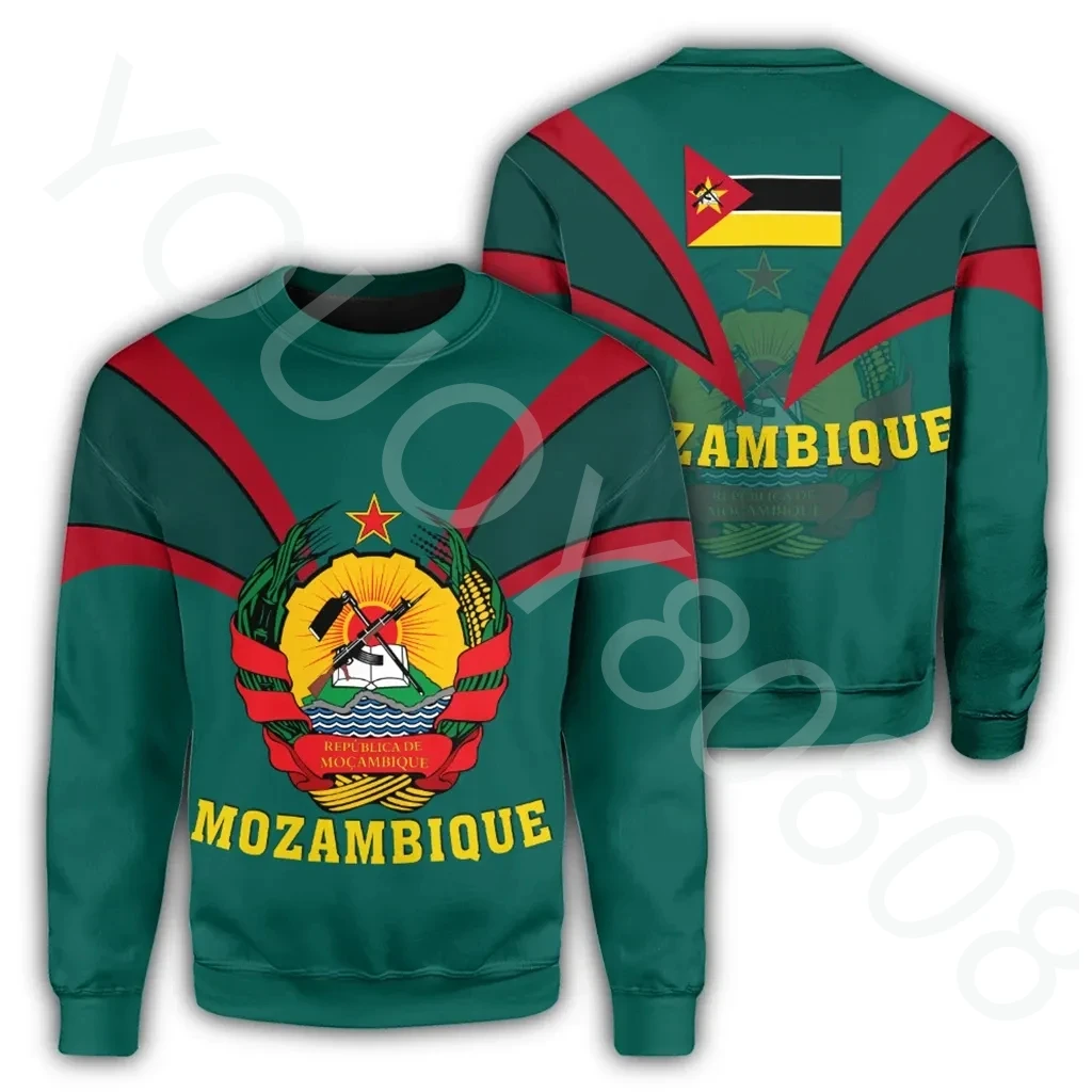 

New autumn and winter African men's casual loose Mozambique sweatshirt fangs style printed round neck sweater