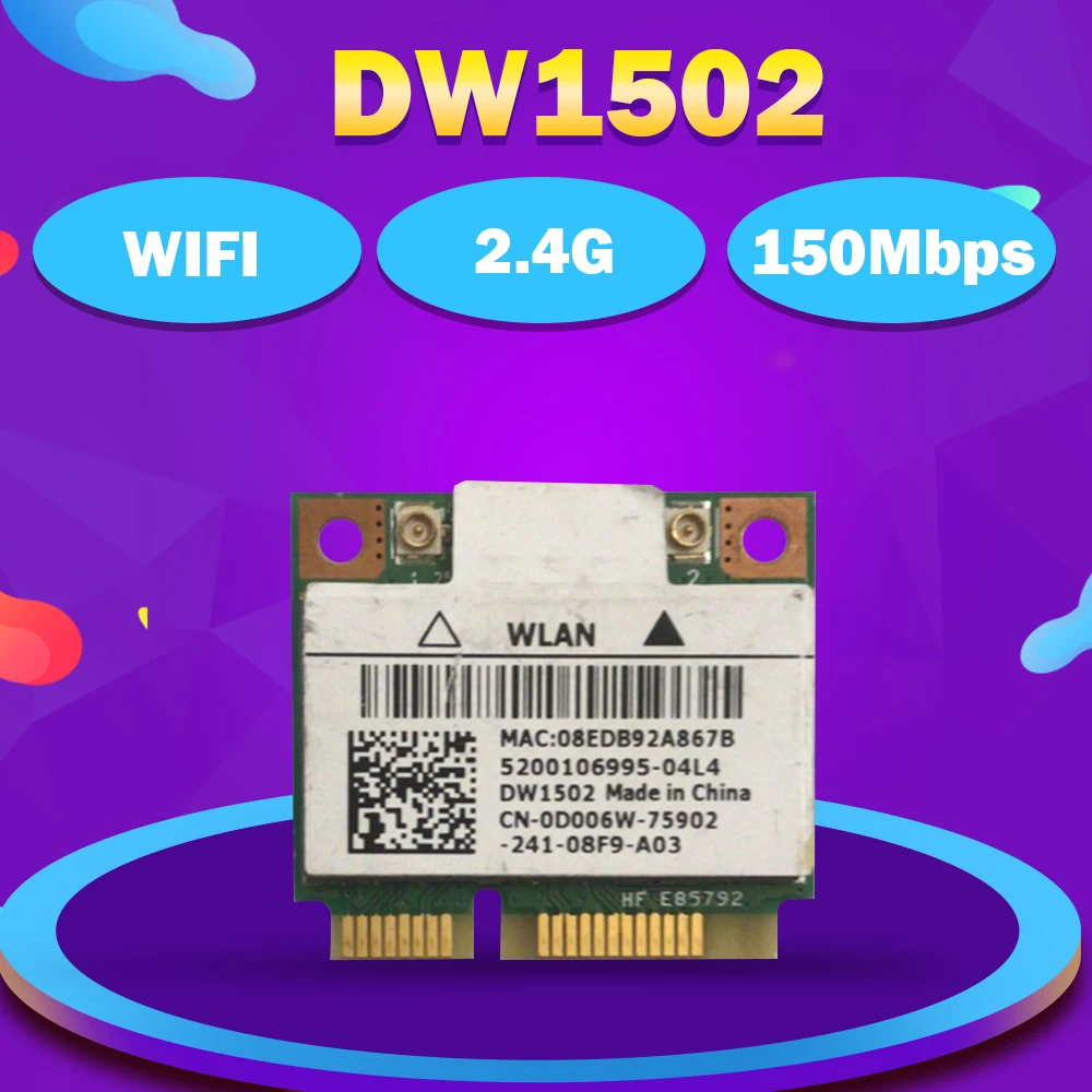 Atheros Ar5b95 Ar9285 Dw1502 Half Mini Pcie Wlan Wireless