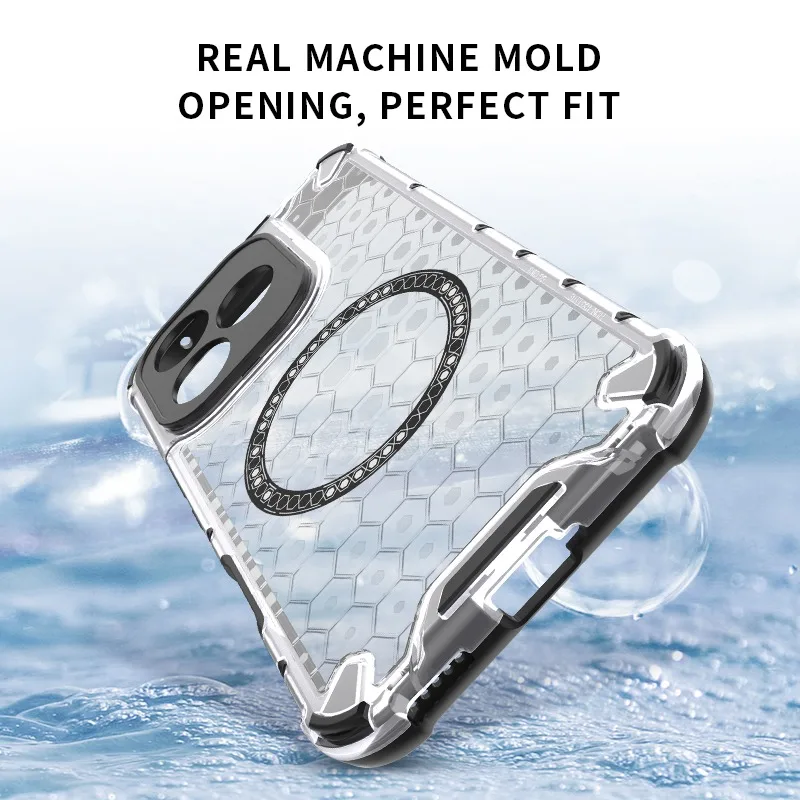 Magnetic Shockproof Clear Phone Case with Air-Cushion and Mag-Safe Compatibility