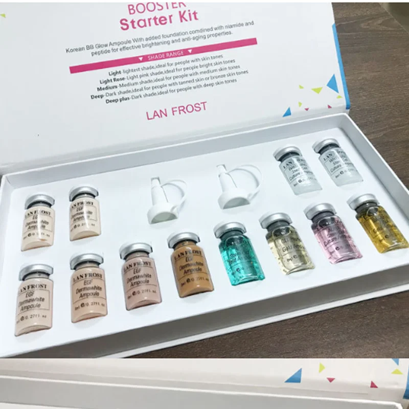 8ml BB Cream Glow Starter Kit Anti-Aging BB Whitening Cream Serum Foundation for Facial Treatment Microparticles Skin Care Kit