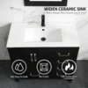 36" Bathroom Vanities Cabinet with Sink Combo Set Undermount Ceramic Sink w/Thickened Wood Painted Surface Black 5