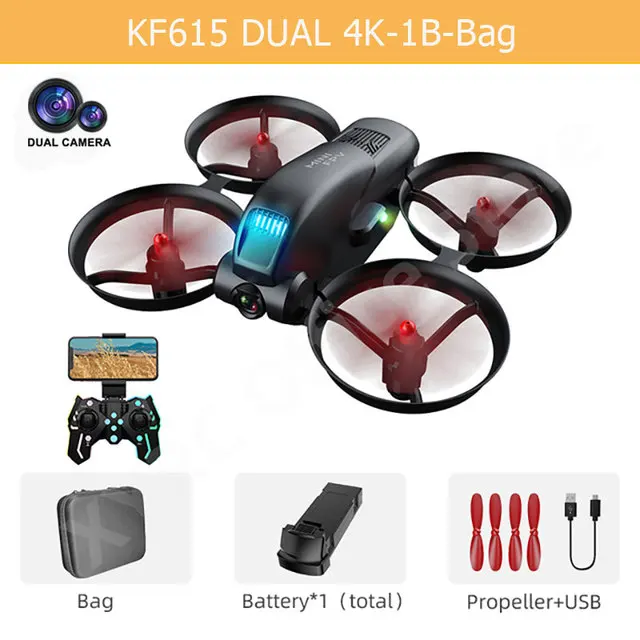 rc helicopter with camera Best KF615 Mini Drone 4K With HD Dual Camera Quadcopter 2.4G Wifi FPV Optical Flow Positioning Height Hold RC Gift For Kids Toy large rc helicopters RC Helicopters