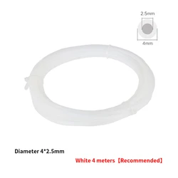 Enhanced 3D Printer Hotend Parts Kit with PTFE Tube, Cutter, and Cable Ties - White/Black (4x2.5mm white 4m)