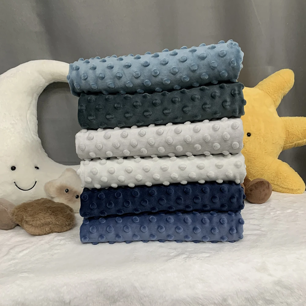 New Product 1mm Environmentally Friendly Minky Dot Fabric 150x50cm Soft Plush Fabric Handmade Doll/baby Blanket Minky Fabric