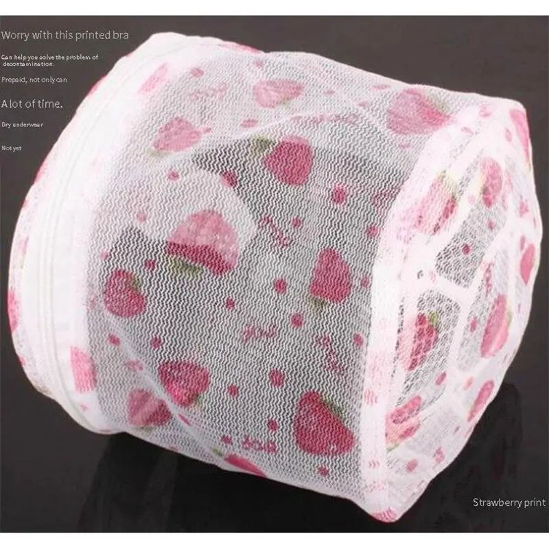(1pcs)Bracelet with Bracket Printed Bra Protective Washing Bag Underwear Washing Bag Washing Machine Laundry Net Bag 3
