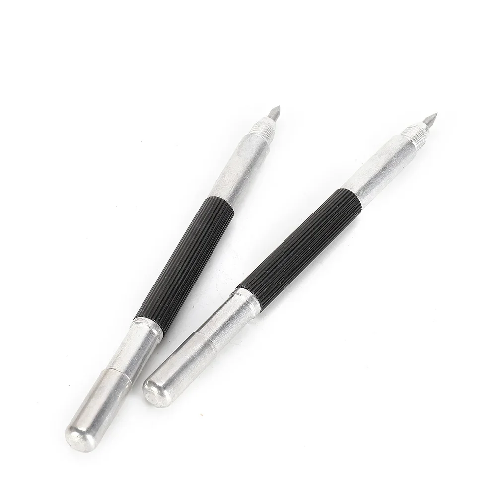 

2pcs Double Ended Tungsten Steel Tip Scriber Steel Tip Scriber Clip Pen Ceramics Glass Shell Metal Construction Marking Tools