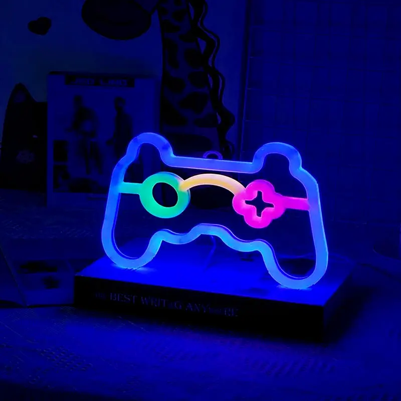 LED Game Neon Sign Gamepad Controller Neon Signs Gaming Wall Lights Decor for Game Room Gift Camping Children Room Party Decor 5