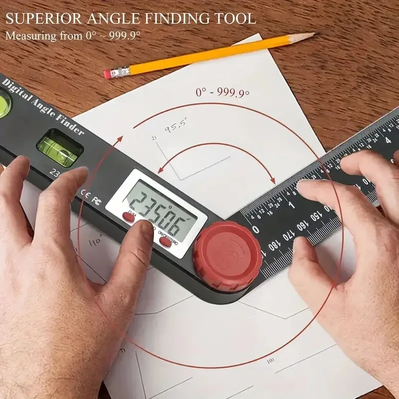 New Digital Angle Meter Inclinometer Digital Angle Ruler Electronic Goniometer Protractor Angle Finder Measuring Tool 230mm 3