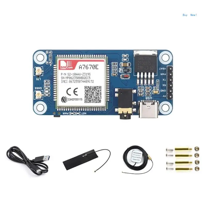 

For RPi Cat1/GPRS/GNSS Expansion Board A7670E Supports Cat1