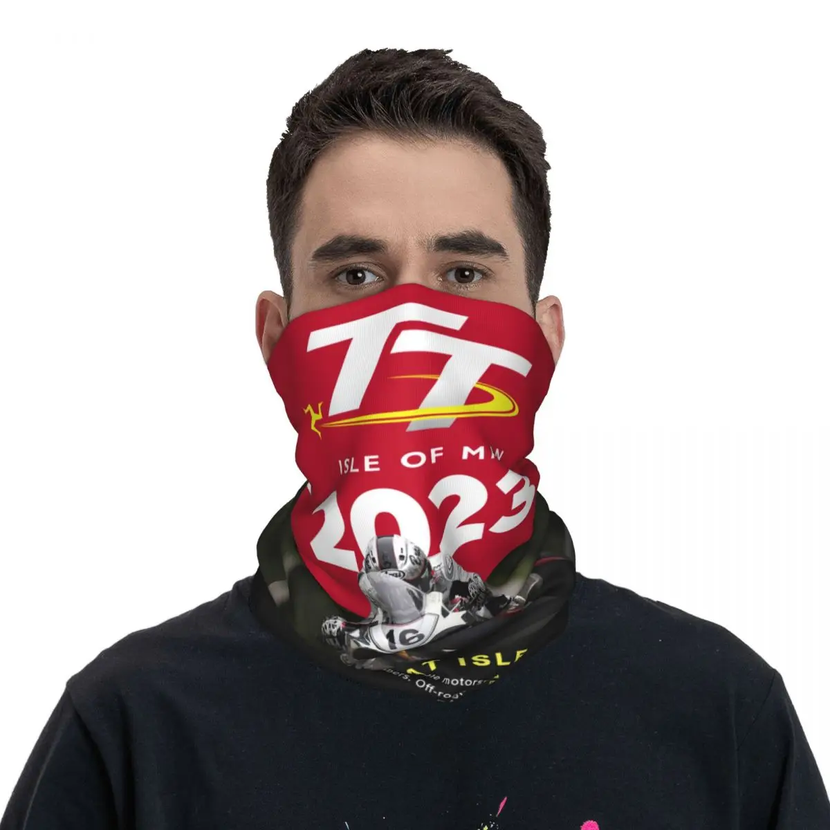 

2023 Isle Of Man TT Motorcycle Bandana Merch Neck Gaiter Motocross Mask Scarf Multi-use Balaclava For Motor Riding Windproof