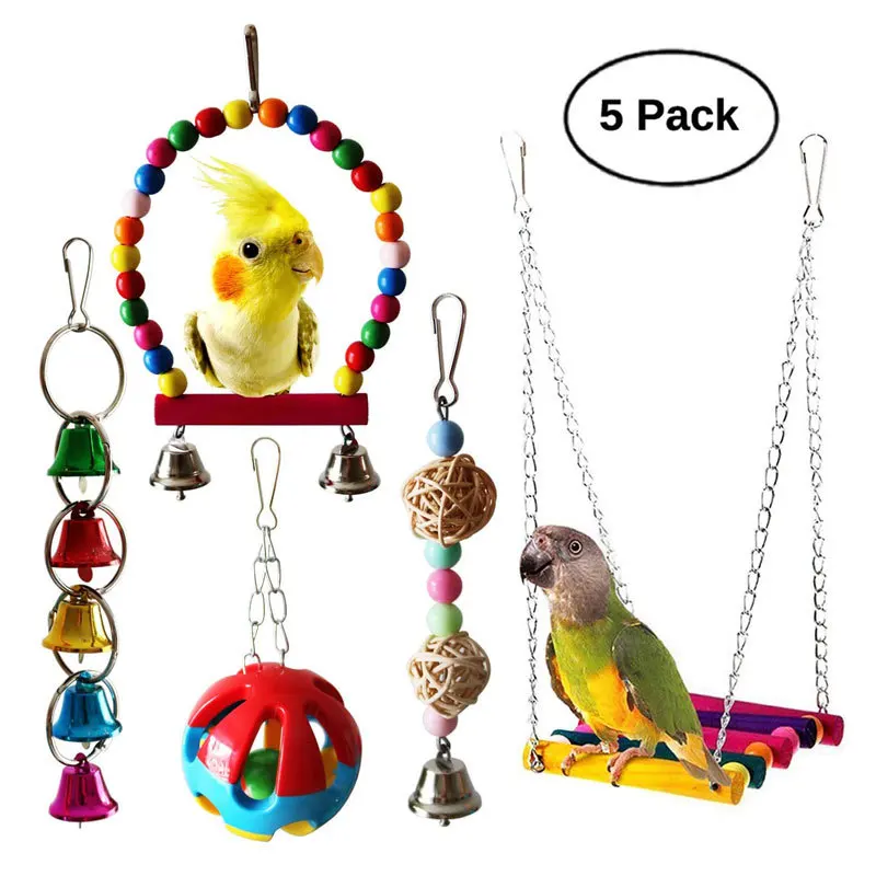 

Pet Parrot Molar Bite Toy Hammock Combination Bird Toys Set Swing Chewing Training Toys Loros pájaros juguetes Brinquedos