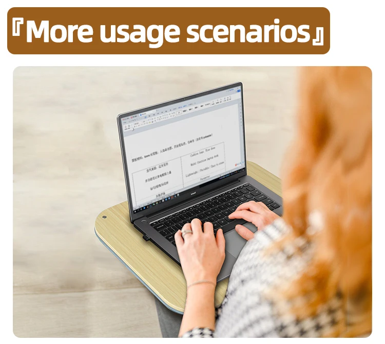 Mumucc's Laptop Desk With Lumbar Support & Accessories, Including A Detachable Tabletop, A Cushion Filled With Foam Particles