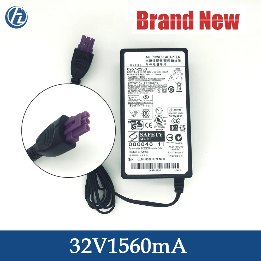 מדפסת 32V 1560mA AC מתאם 0957-2230 0957-2105 0957-2271 עבור HP Officejet 6000 4500 6500A 7500 7500A 6500 בתוספת E-ALL-IN-ONE-אחת