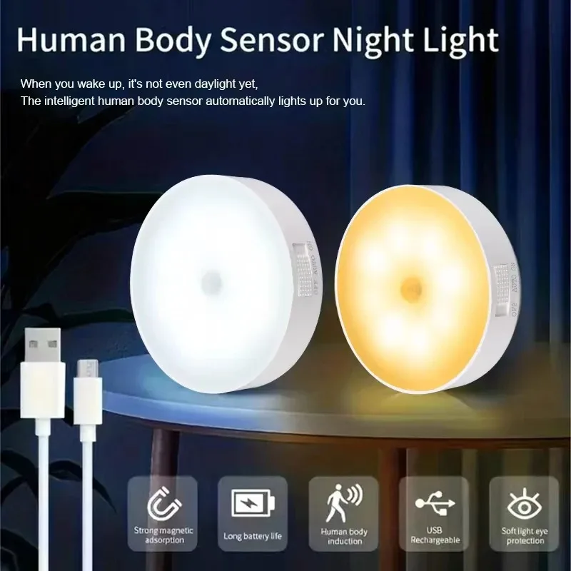 Motion Sensor LED Night Light USB Rechargeable For Kitchen Bedroom Cabinet Wardrobe Lamp Staircase Wireless LED Closet Light led motion sensor light,led lights,usb night light