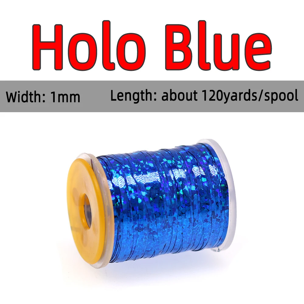 Fly Tying Flat Mylar Tinsel Holographic Streamer Teaser Fly Tying Material 200yd 