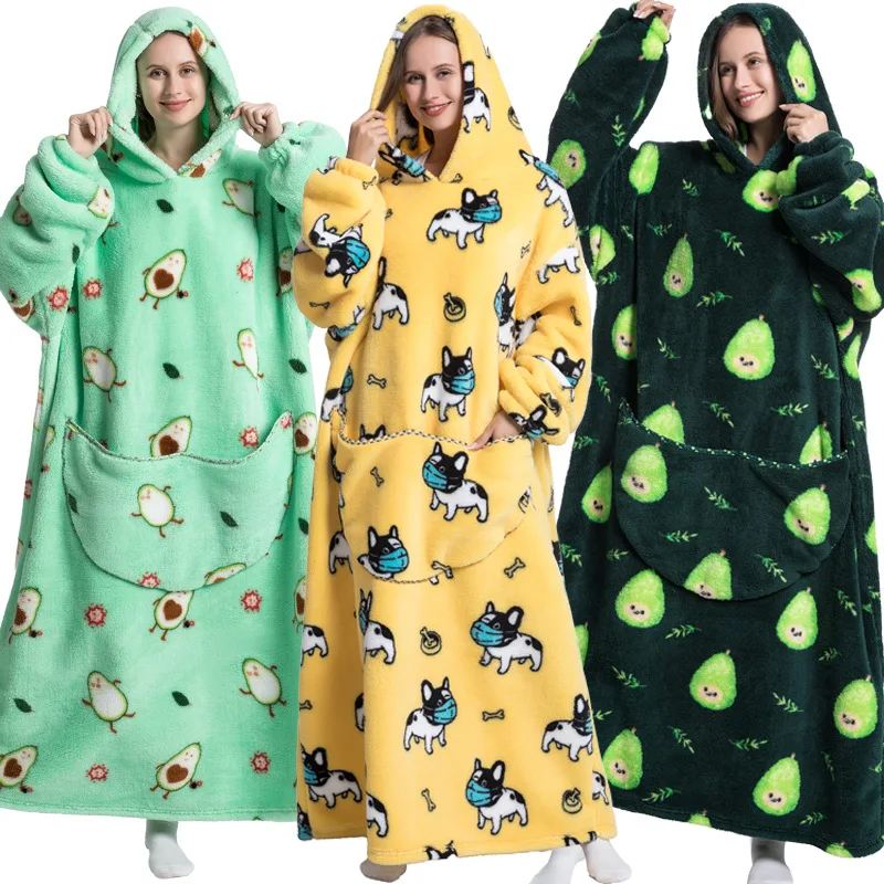 

Blanket Hoodie Wearable Blanket Sweatshirt Oversize Warm Pullover Lazy Sweatshirt Extension