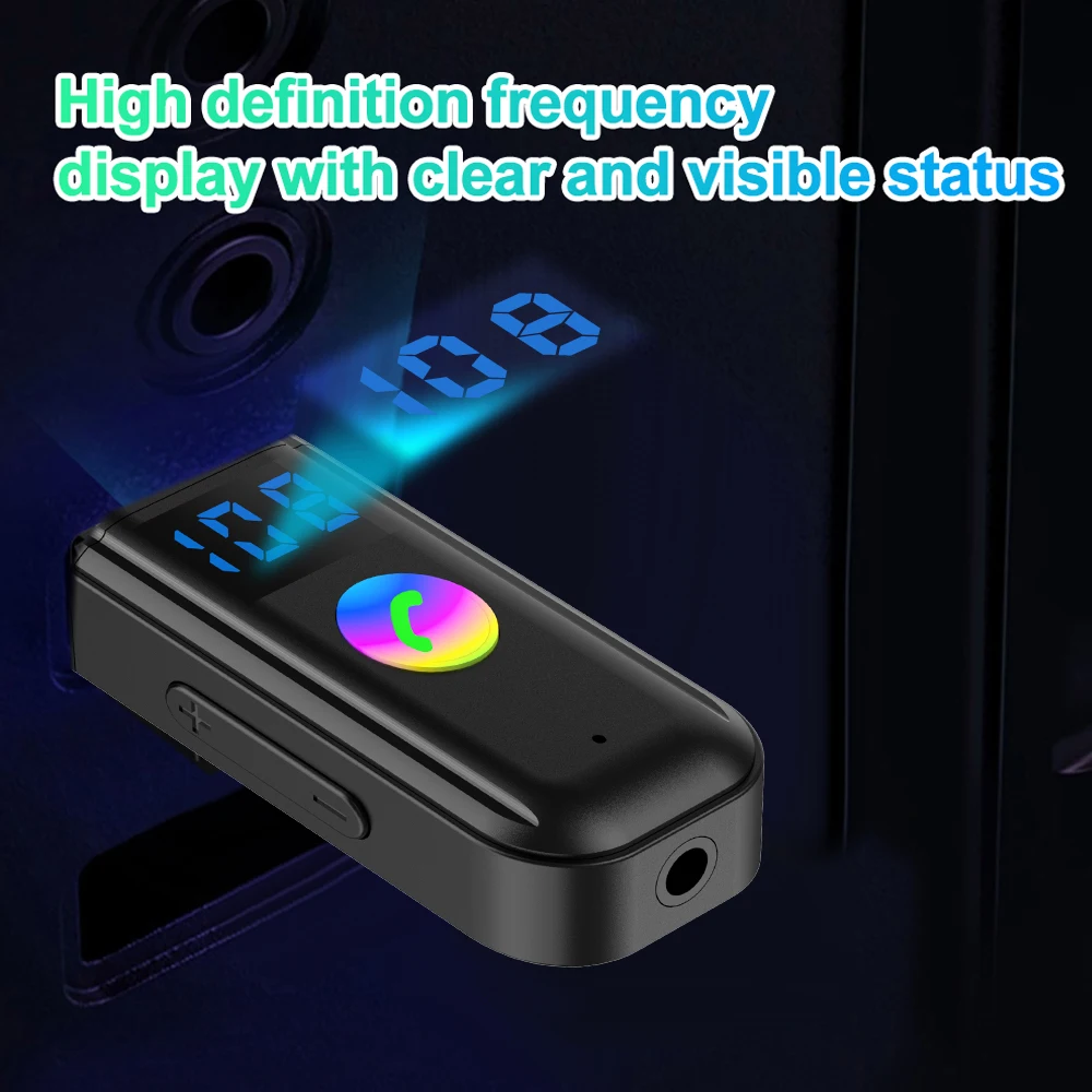Bluetooth 5.4 USB Wireless Receiver LED Display Handsfree Call Car Kit 3.5mm Aux Stereo Music Audio Adapter For FM Radio Speaker Bluetooth Adapter Bluetooth Audio Receiver Bluetooth Transceiver Adapter Audio Adapter Bluetooth Aux Adaptor