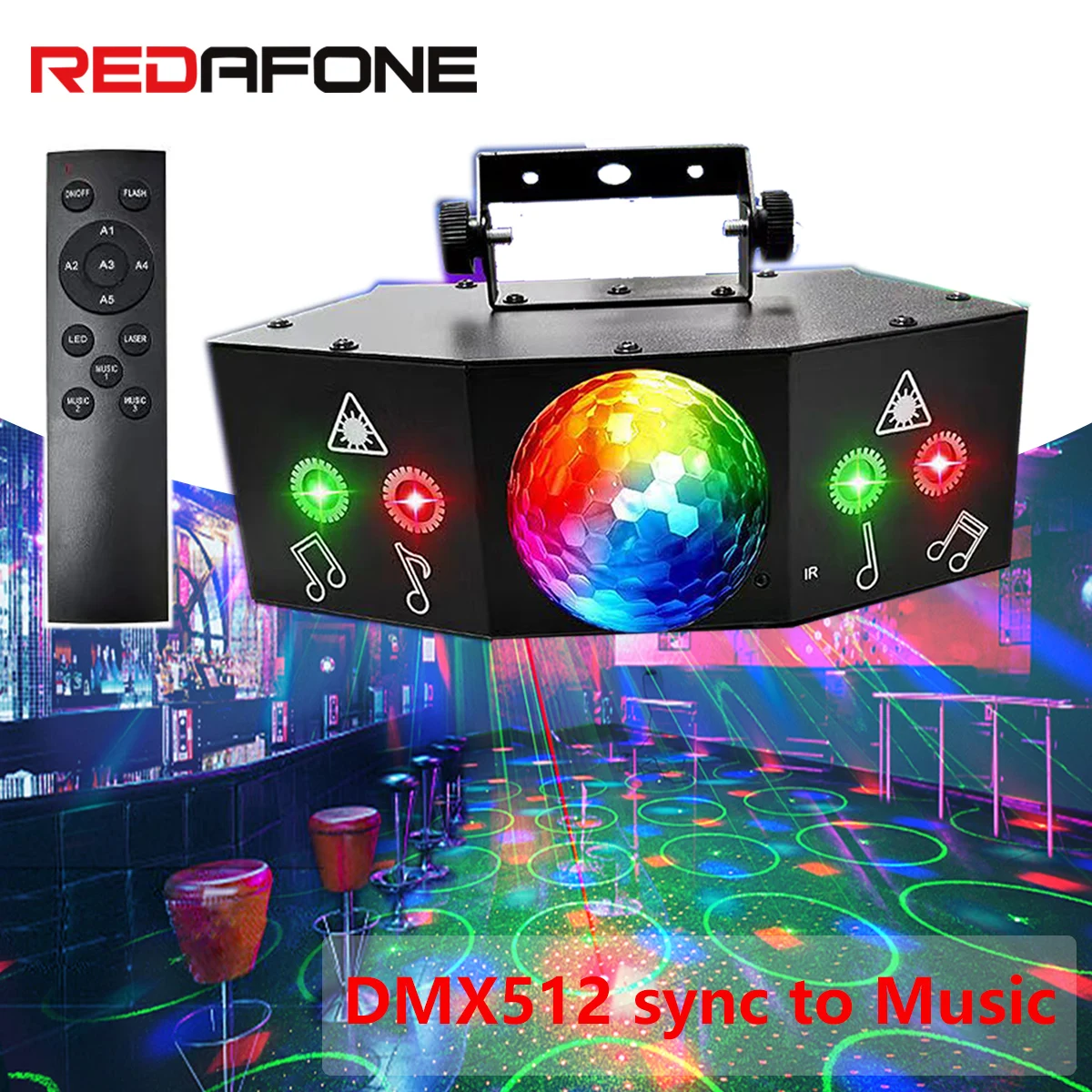 Laser Lights Party Dj Disco Ball Stage Lighting Rotating LED Lazer Show Projector Sound