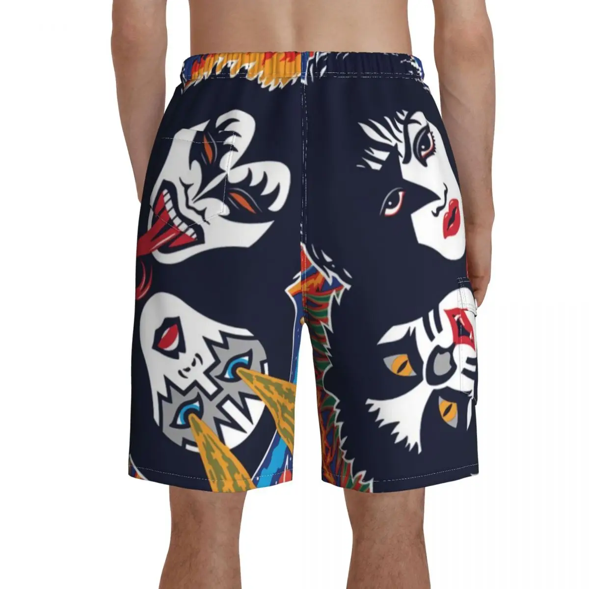 Kiss Band Board Shorts Kiss Music Comfortable Beach Short Pants Men\'s Custom Large Size Swimming Trunks Birthday Present