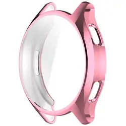 Enhanced Protective Shell and Screen Protector Bumper TPU Case with New Watchband - Smart Accessories (Pink--)
