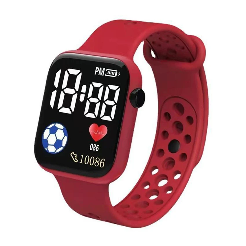 

Fashion LED Childrens Electronic Watch Large Dial Teenage Students Sports Clock Running Digital Wristwatch for Boys and Girls