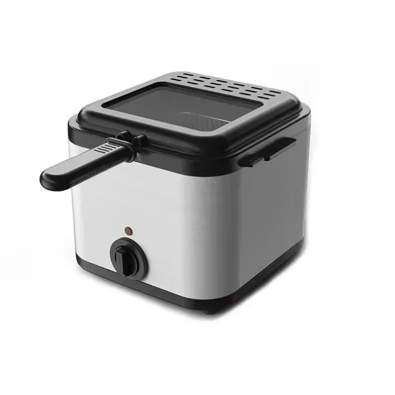 220V/1000W Integrated Self-heating Electric Fryer French Fries Machine You Tiao Machine 2.5L Household Stainless Steel Fryer 1