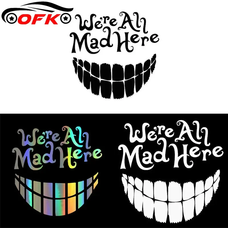 

Виниловые наклейки на автомобиль «Мы все сумасшедшие здесь» в стиле Алисы в стране чудес, 20 х20 см, для MacBook, ноутбуков, автомобильных окон и т. д.