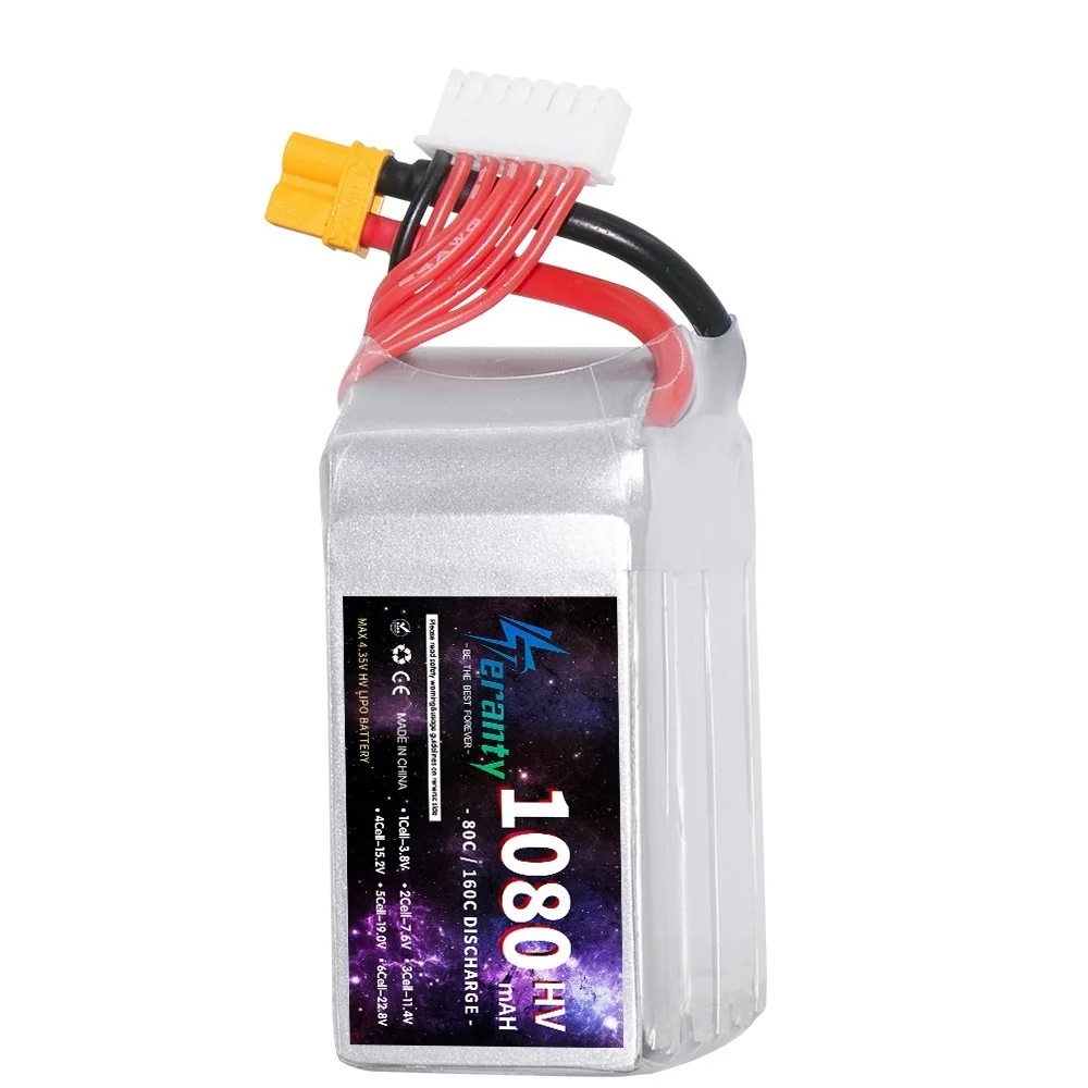 TERANTY 6S LIHV Battery 1080mAh 80C 6Cells With XT60 XT30