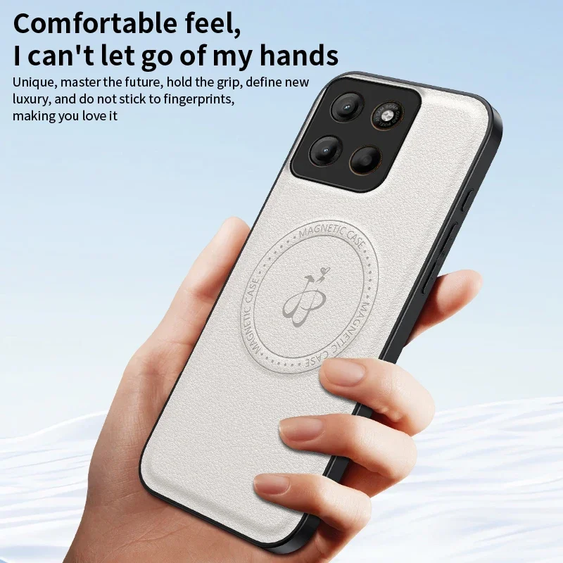 Magnetic Wireless Charging PU Leather Protective Phone Case
