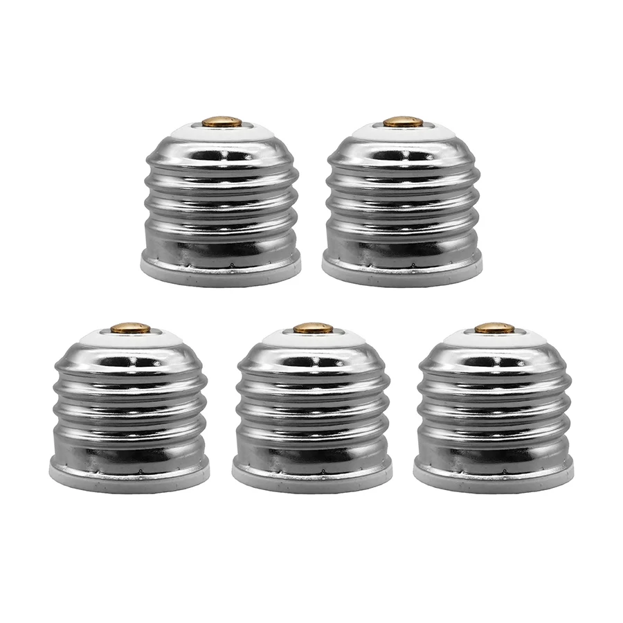 E26 to E12 Socket Adapter Lamp Bulb Socket Adapter Converter Flame Retardant Material Medium to Candelabra Screw Bulb 5pc