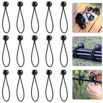 10/50pc Black Bungee Balls Tarp Straps Camping Equipment Tent Stakes Elastics Rope Bungee Cord Outdoor Rope Ball Tie Down 캠핑용