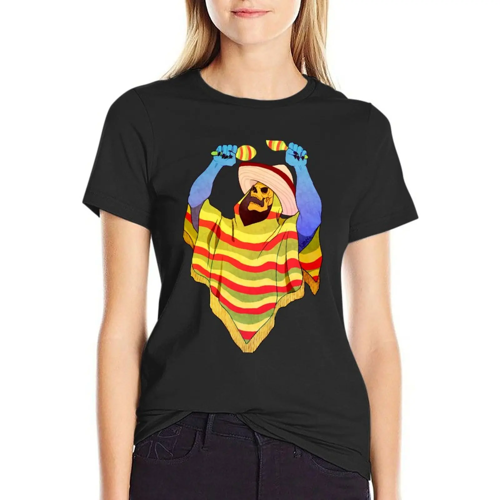 

mexican skeletor T-Shirt cute tops animal print shirt for girls kawaii clothes Short sleeve tee Women's cotton t-shirt